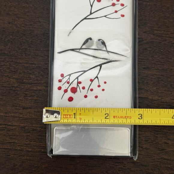 New Flatyz Hand Painted Flat Candle Winter Birds Unscented Dripless Smokeless - Picture 5 of 8